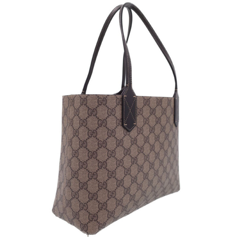 Gucci GG Reversible Leather Bag Beige Tote Red